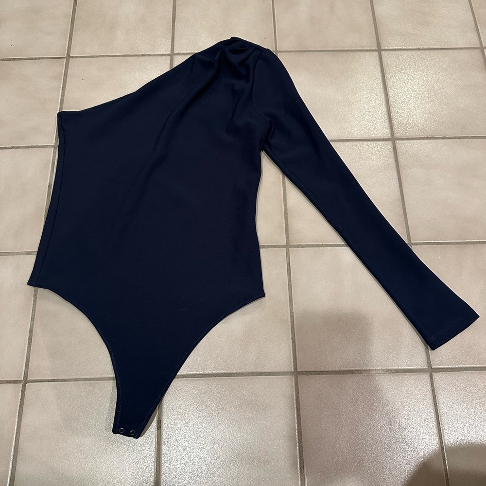 Navy Blue One-Shoulder Bodysuit